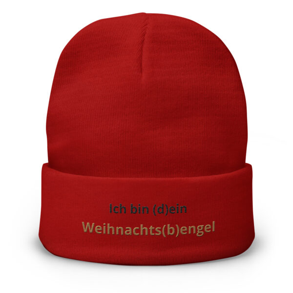 Bestickte Beanie “Ich bin (d)ein Weihnachts(b)engel”